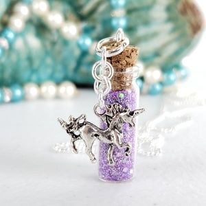 FINAL PRICEGlitter Sparkles Unicorn Pixie Necklace